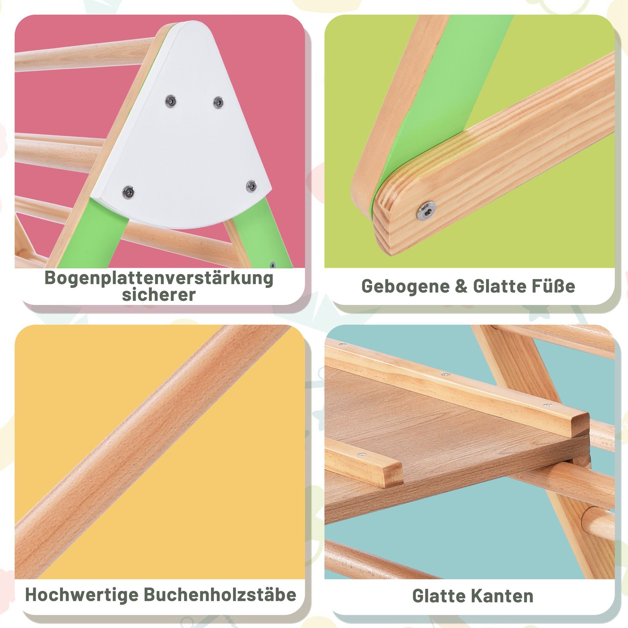 Struttura Di Arrampicata Montessori 5 In 1 Per Interni – Con Altalena, Scivolo E Scala, In Legno Robusto, Pieghevole
