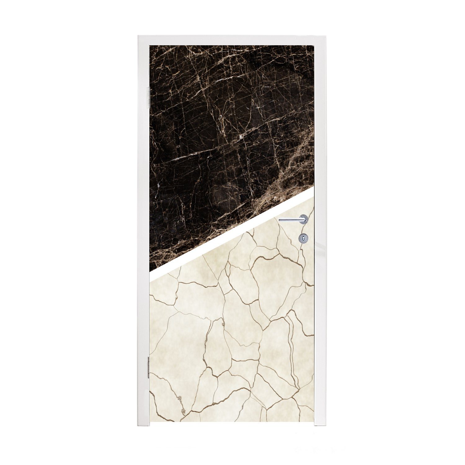 MuchoWow Türtapete Marmor - Struktur - Abstrakt, Matt, bedruckt, (1 St), Fototapete für Tür, Türaufkleber, 75x205 cm