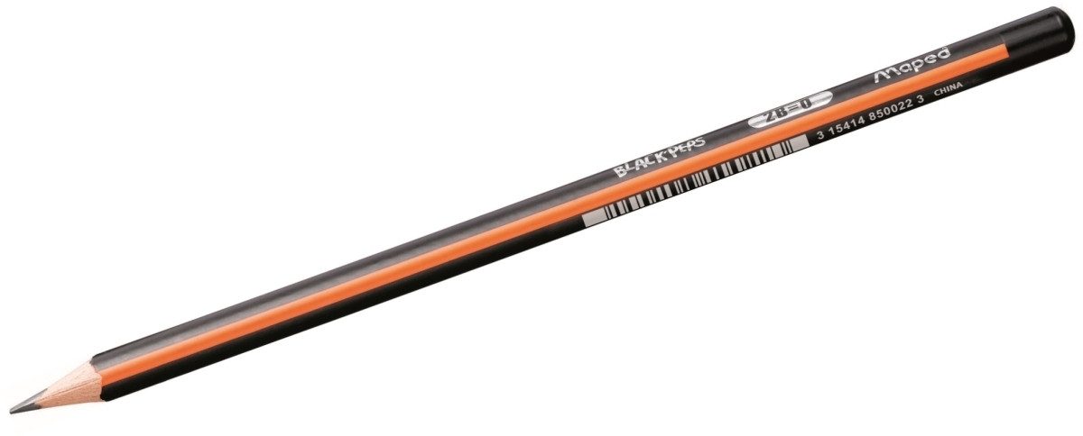 MAPED Bleistift Bleistift Black'Peps Classic 2B dunkelgrau/orange