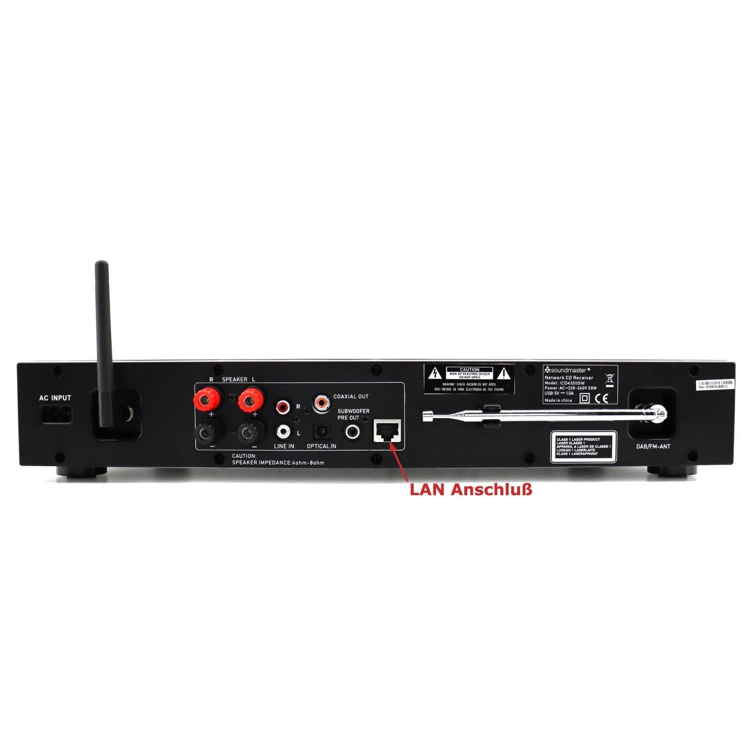 Soundmaster ICD4350SW Netzwerkplayer Audio System Internetradio DAB+ CD USB TV Netzwerkplayer (Internet, DAB+, UKW, 100 W, Ausgang aktiver Subwoofer, optischer TV Audio-Eingang, LAN Anschluss)