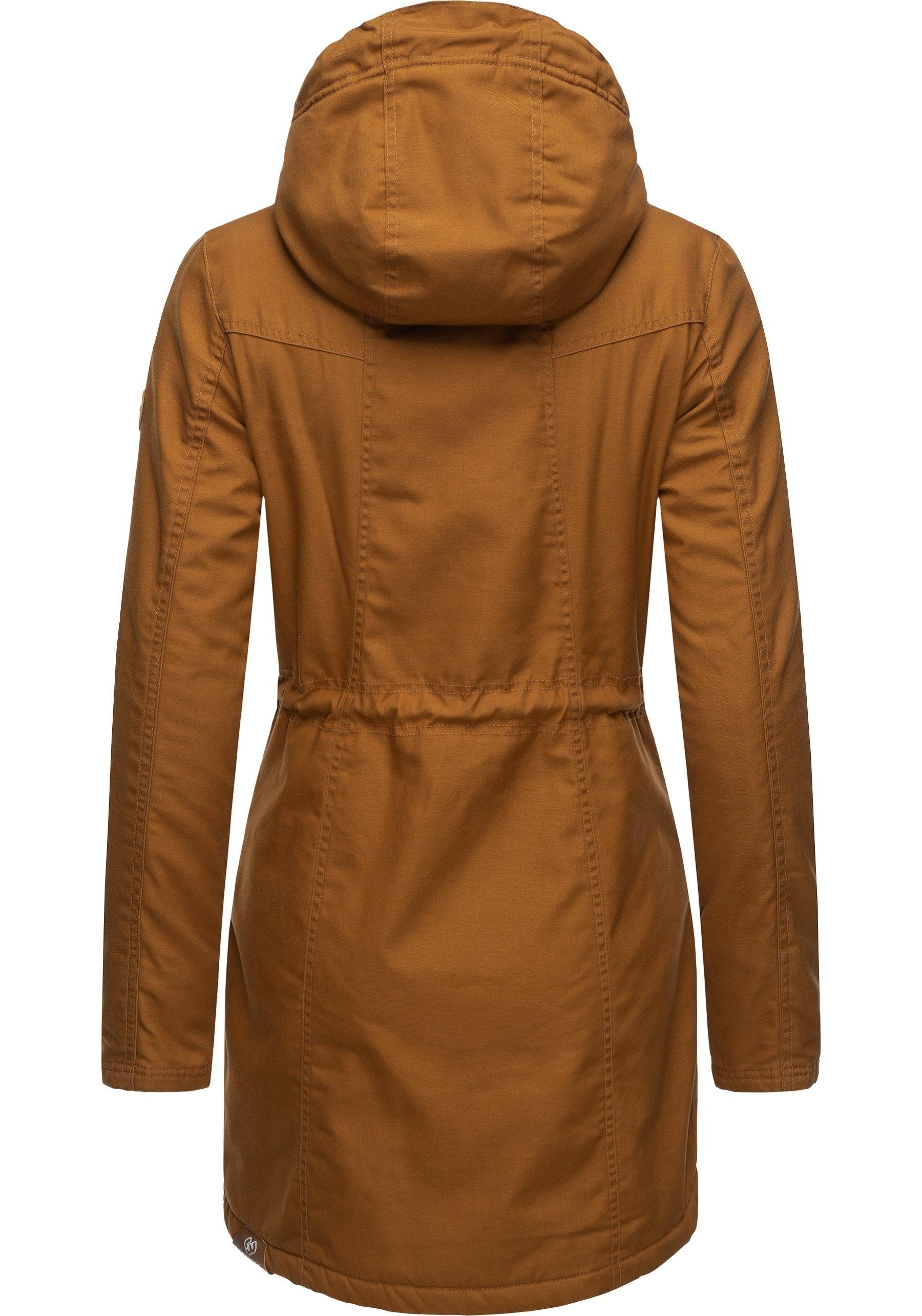 Ragwear Wintermantel Elsie stylischer Winterparka mit Kapuze und Teddyfleece