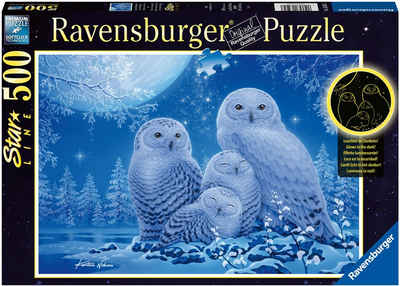 Ravensburger Puzzle »Star Line - Eulen im Mondschein«, 500 Puzzleteile, leuchtet im Dunkeln; Made in Germany, FSC® - schützt Wald - weltweit