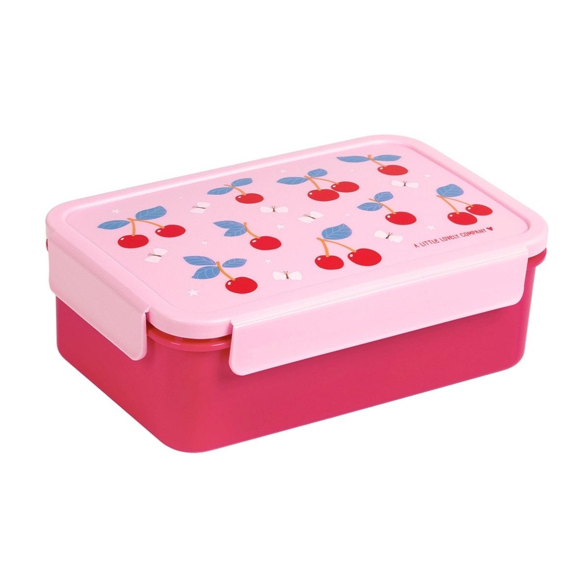 A Little Lovely Company Lunchbox Bento Brotdose mit Fächern & Klickverschluss Kirschdesign
