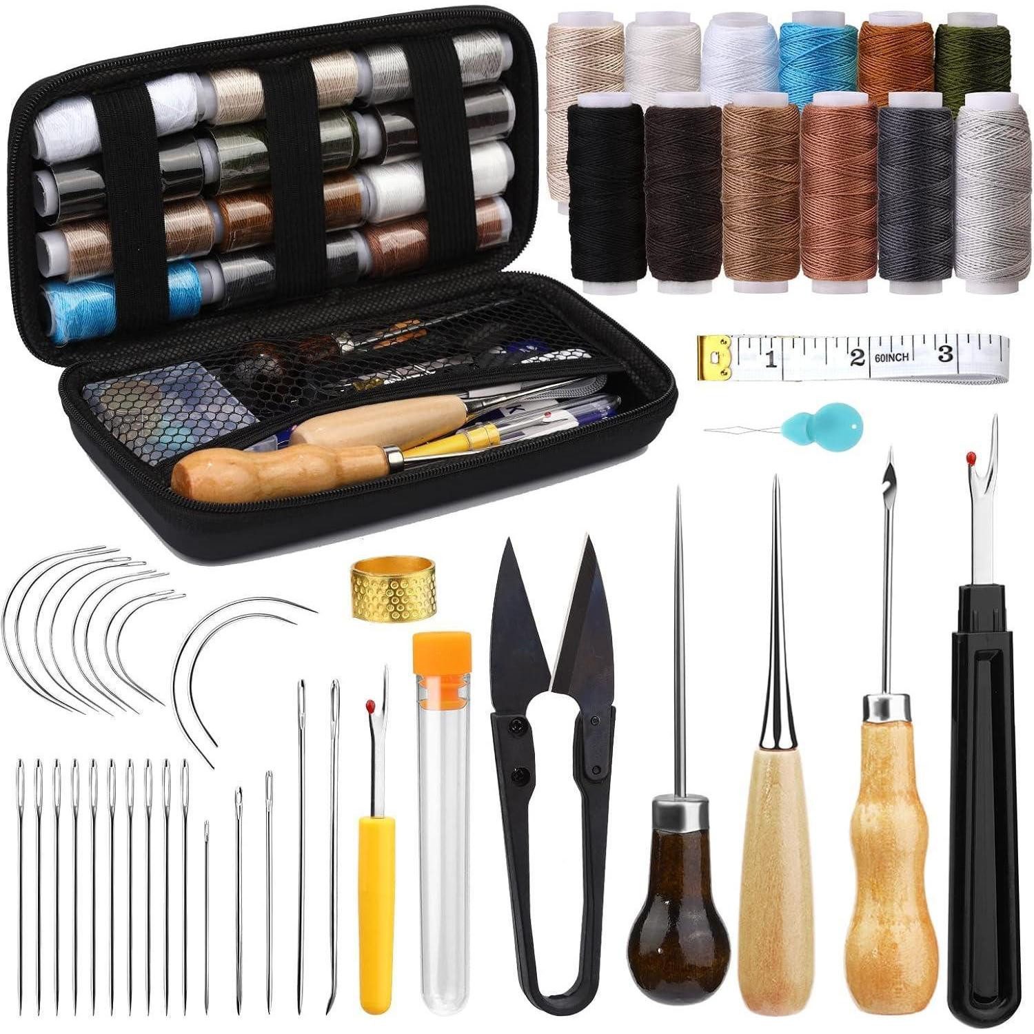LuxusKollektion Nähnadeln Leder-Nähset Reparaturset Nähnadeln Nähahle Nahttrenner Nähgarn