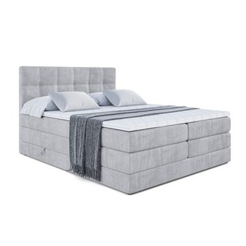 ALTDECOR Boxspringbett MARCE KING (Multipocket-Matratze H4 und H3 Matratze Bonellfederung Topper Kopfteil)