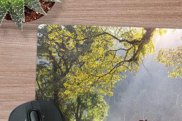 MuchoWow Gaming Mauspad Spielende Elefanten (1-St), Mousepad mit Rutschfester Unterseite, Gaming, 40x40 cm, XXL, Großes