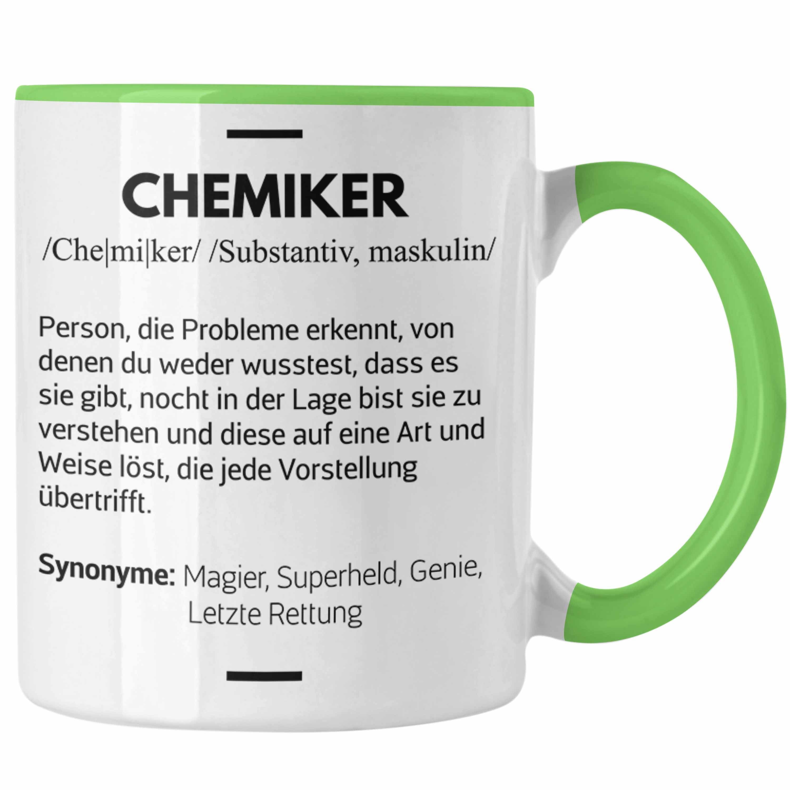 Trendation Tasse Trendation - Chemiker Geschenke Tassen Tasse Chemielaborant Chemie Geschenk Chemielabor Gadget Geschenkidee Lustig Grün