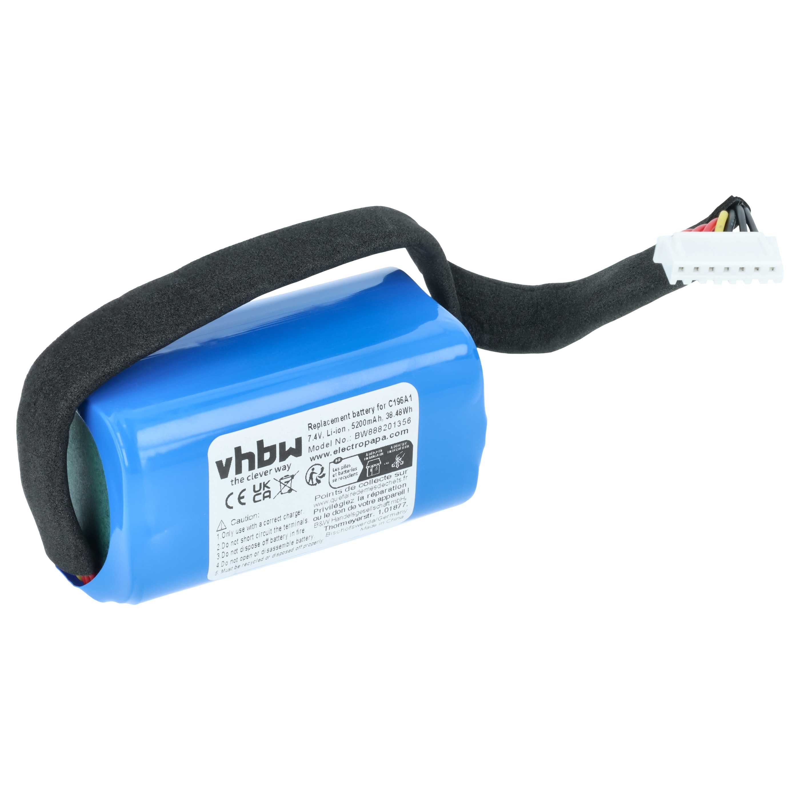 vhbw Akku passend für Marshall Kilburn II V2, II Lautsprecher (5200 mAh, Akku Akku Li-Ion 5200 mAh (7,4 V, 1 St), Leistungsfähiger Austausch-Akku für Outdoor Lautsprecher