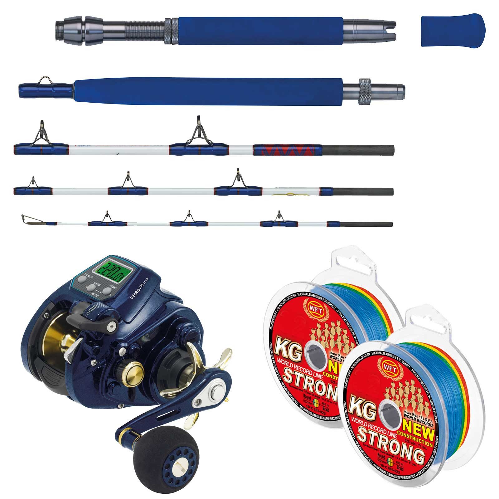 WFT Spinnrute, (5-tlg), WFT Sea King 550 Shorty Combo