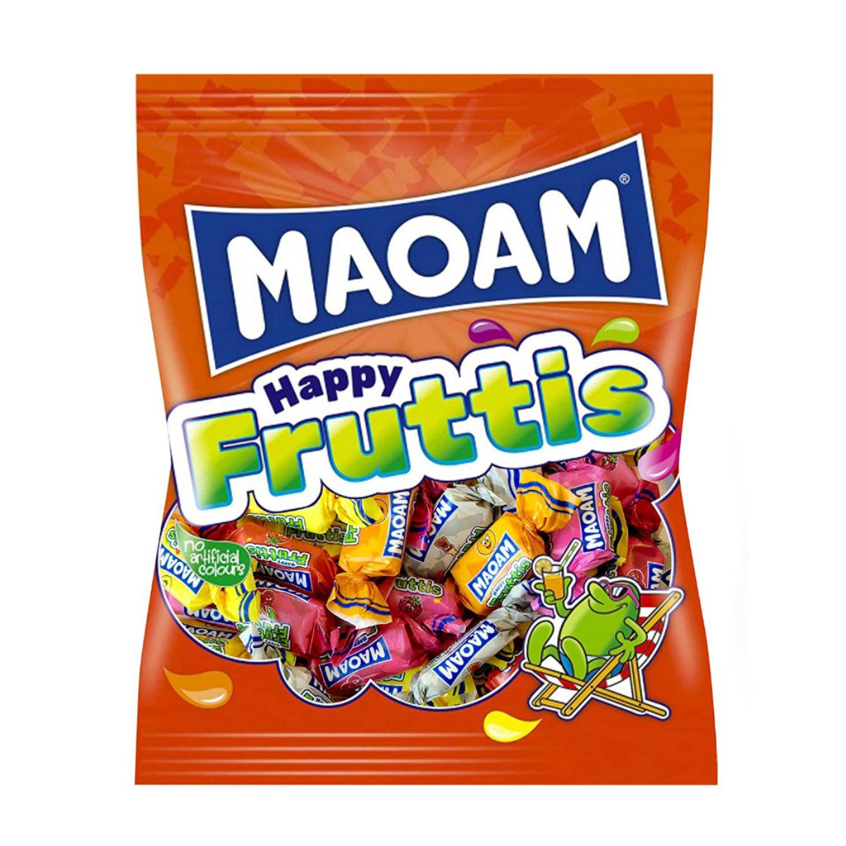 MAOAM Süßigkeit, Maoam Happy Fruttis Kaubonbons mit frischem Fruchtgeschmack 175g
