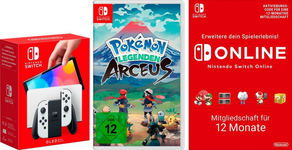 Nintendo Switch, OLED-Modell mit Pokemon Legenden Arceus & Nintendo Switch  Online Code
