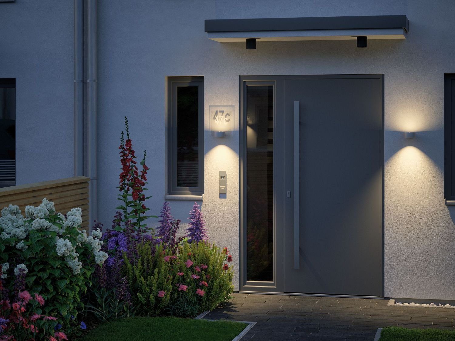 Paulmann Außen-Wandleuchte Paulmann Aussenleuchte House Hausnummer Transparent Kunststoff, Paulmann Aussenleuchte House Hausnummer Transparent Kunststoff