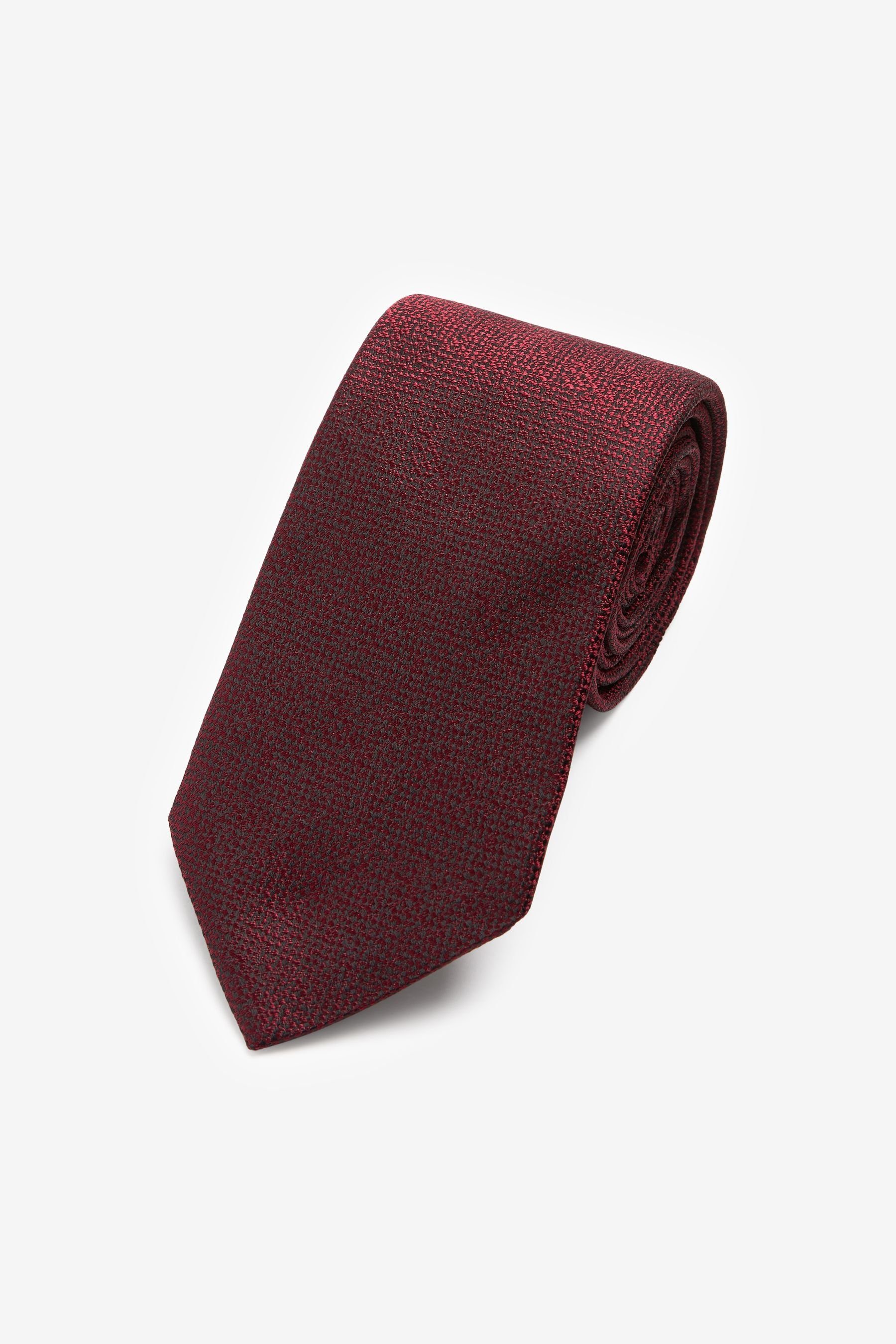 Next Krawatte Signature-Krawatte, hergestellt in Italien (1-St) Burgundy Red