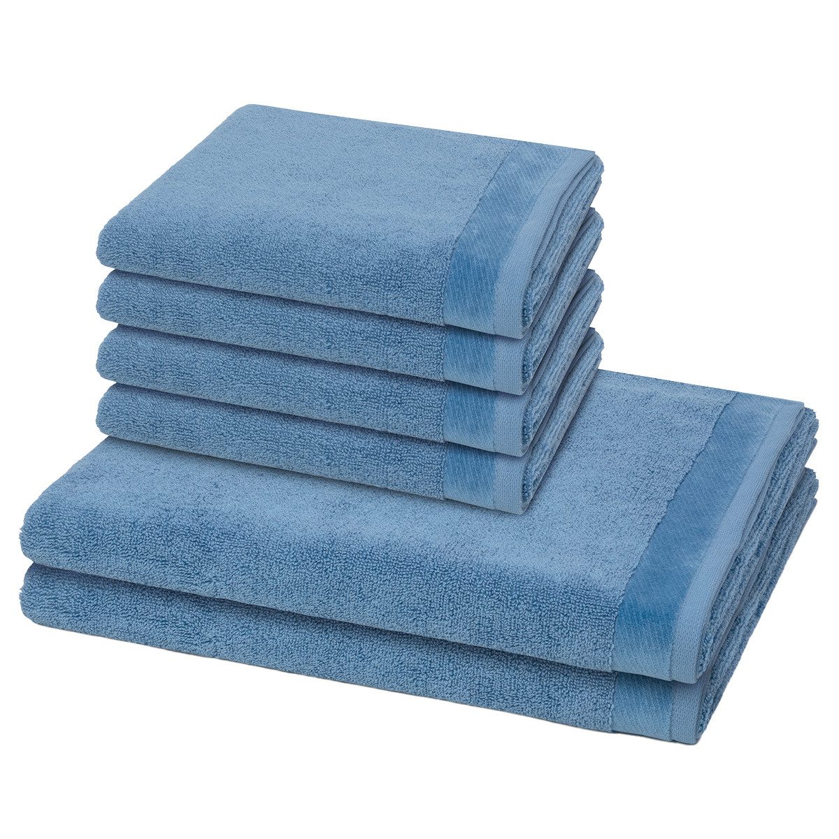 Möve Handtuch Set Premium, Walkfrottee (Spar-Set, 6-St), 4 X Handtuch 2 X Duschtuch im Set - Baumwolle - Saugstark