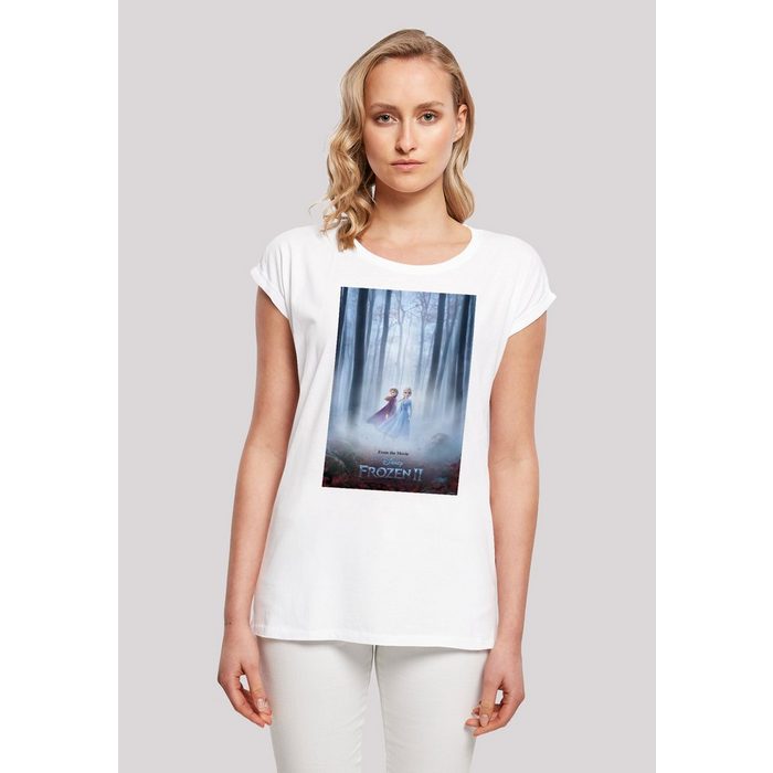 F4NT4STIC T-Shirt Extended Shoulder T-Shirt 'Disney Frozen 2 Movie Film Poster' Damen Premium Merch Regular-Fit Kurze Ärmel Bedruckt