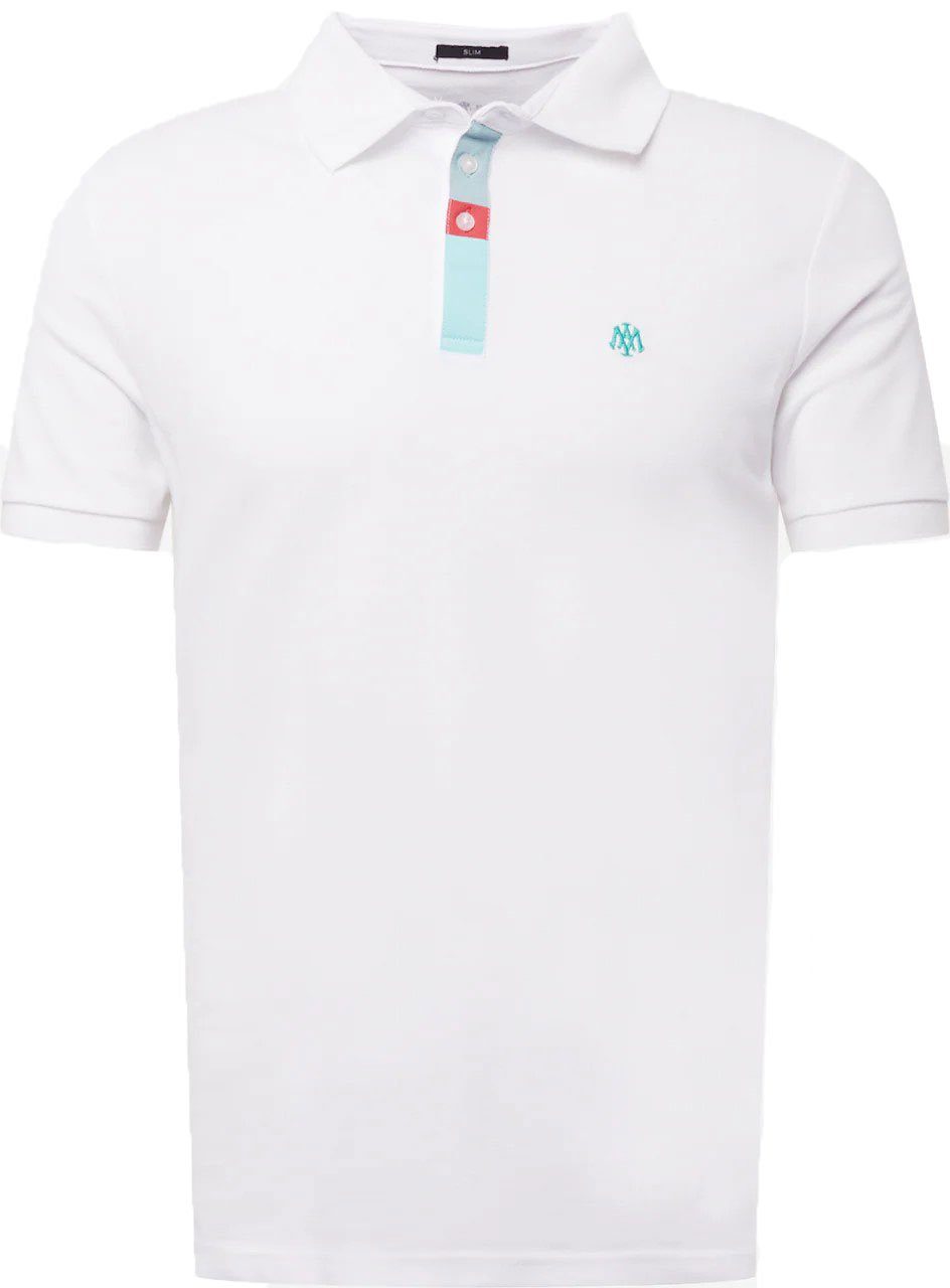 Mavi Poloshirt Polo Tee White dezente blaue Knopfleiste | Sport-Poloshirts