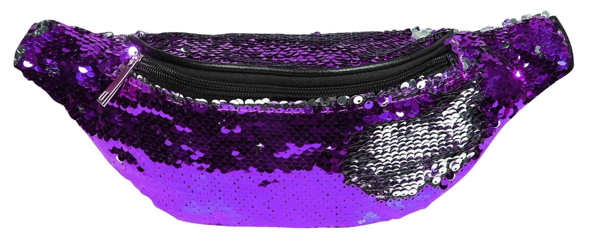 Meliyya Bauchtasche Pailletten Damen Schwarz - Glänzende Hüfttasche Festival