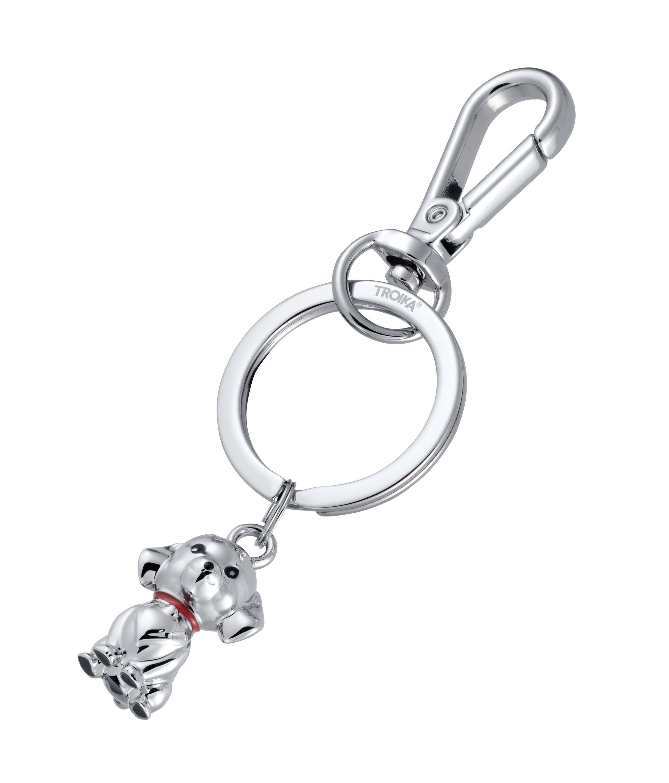 TROIKA Schlüsselanhänger TINY Taschenanhänger mit Karabiner, Metallguss verchromt & glänzend (1-tlg), verschiedene süße Motive für klein & groß, ideales Geschenk, langlebig
