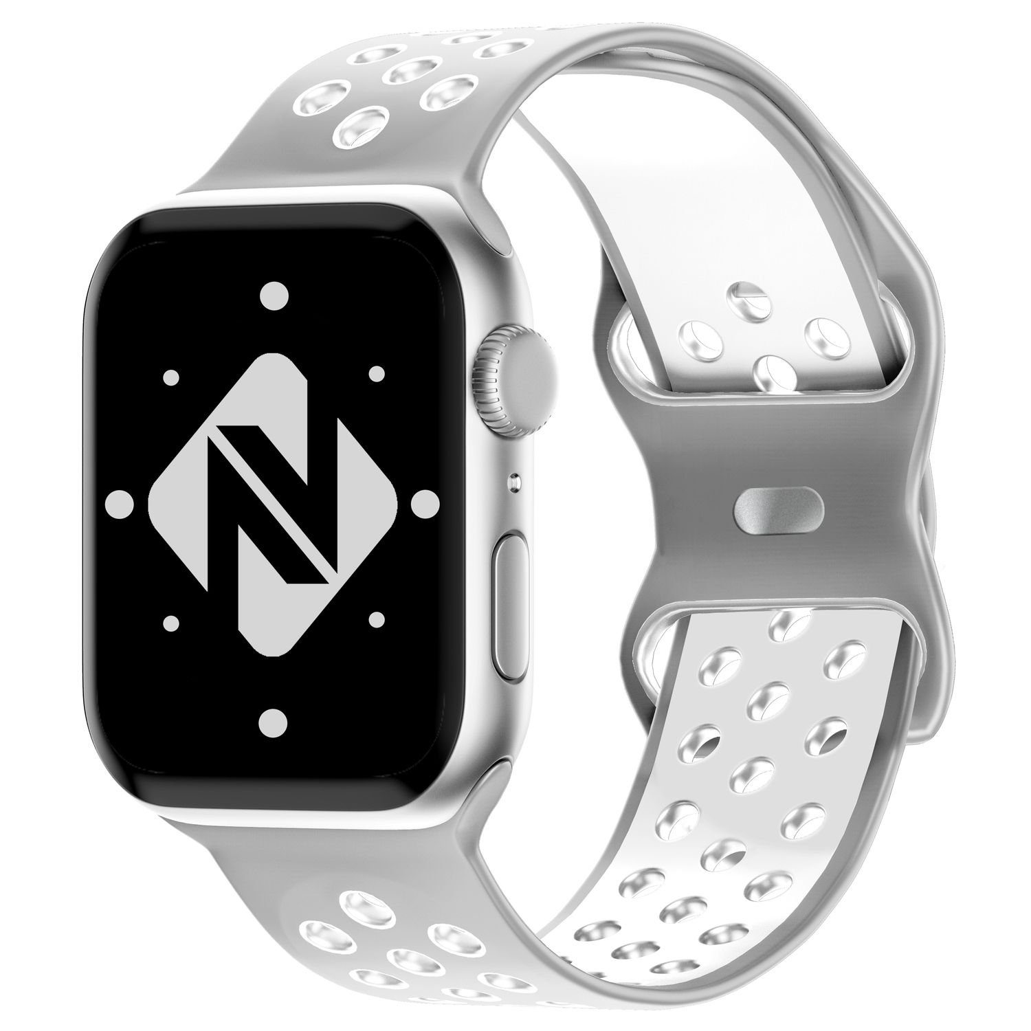 Nalia Smartwatch-Armband Apple Watch 49mm/46/45/44/42(Serie 1-3), Airflow Silikon Ersatzband / für Fitness Uhr / Atmungsaktive Löcher