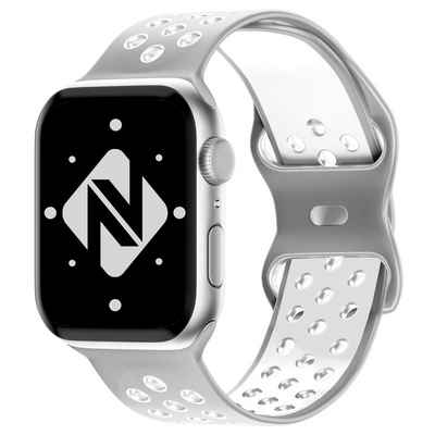 Nalia Smartwatch-Armband Apple Watch 42mm/44mm/45mm/49mm, Airflow Silikon Ersatzband / für Fitness Uhr / Atmungsaktive Löcher
