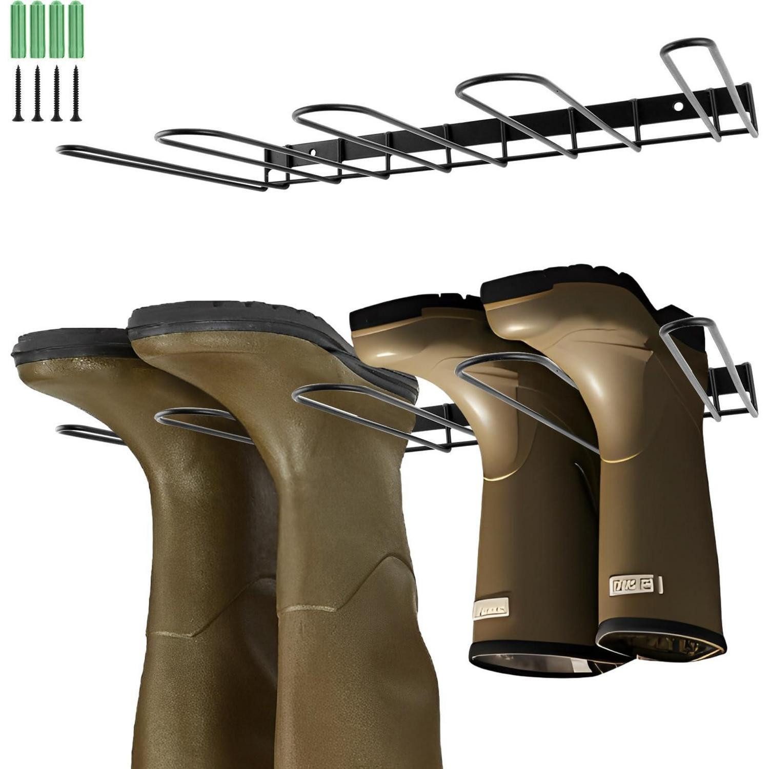 LuxusKollektion Schuhregal Schuhregal Wand 2 Stk Metall Schwarz, 2-tlg.