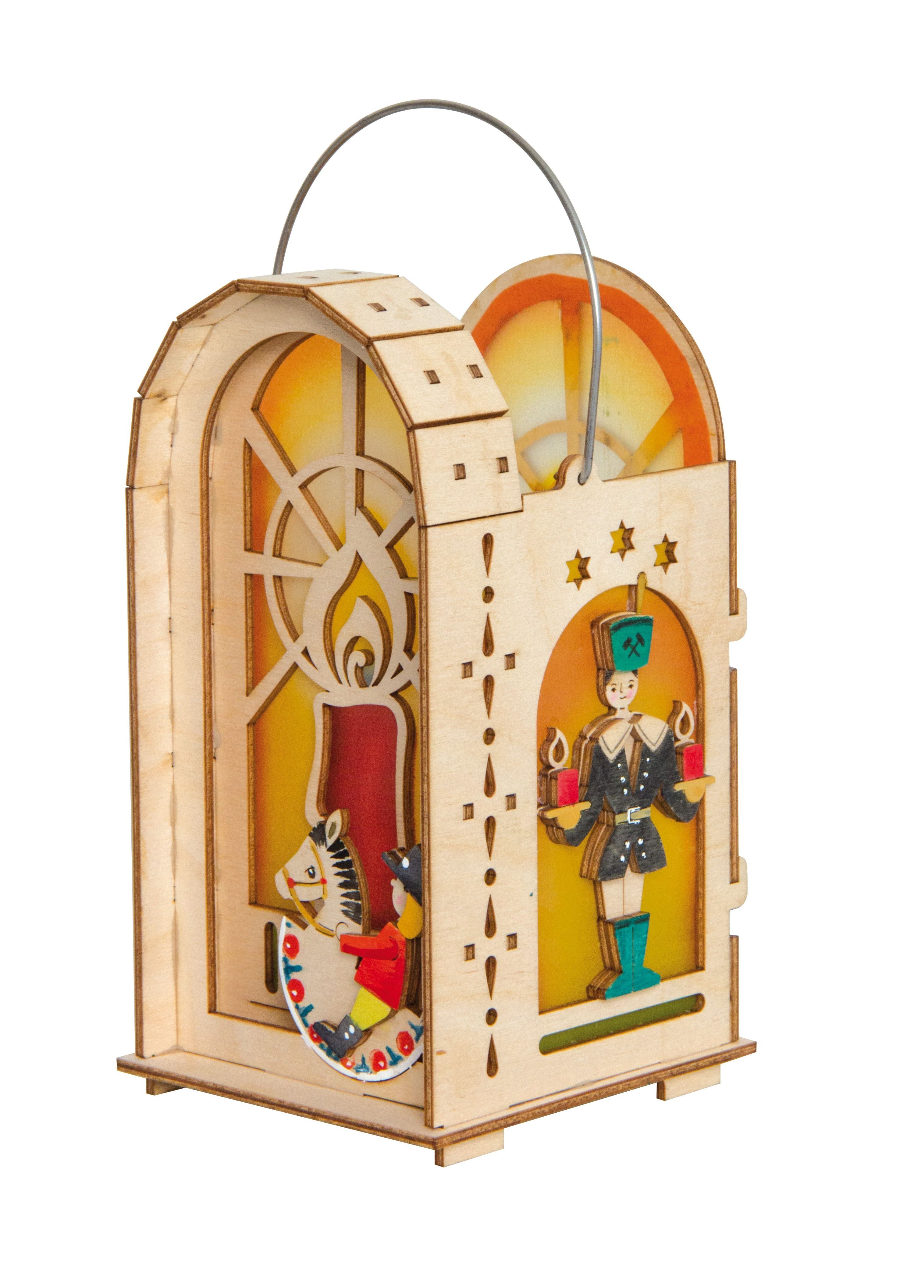 Kuhnert Kreativset 10214, Bastelset Laterne Erzgebirge, Teelichthalter - Made in Germany