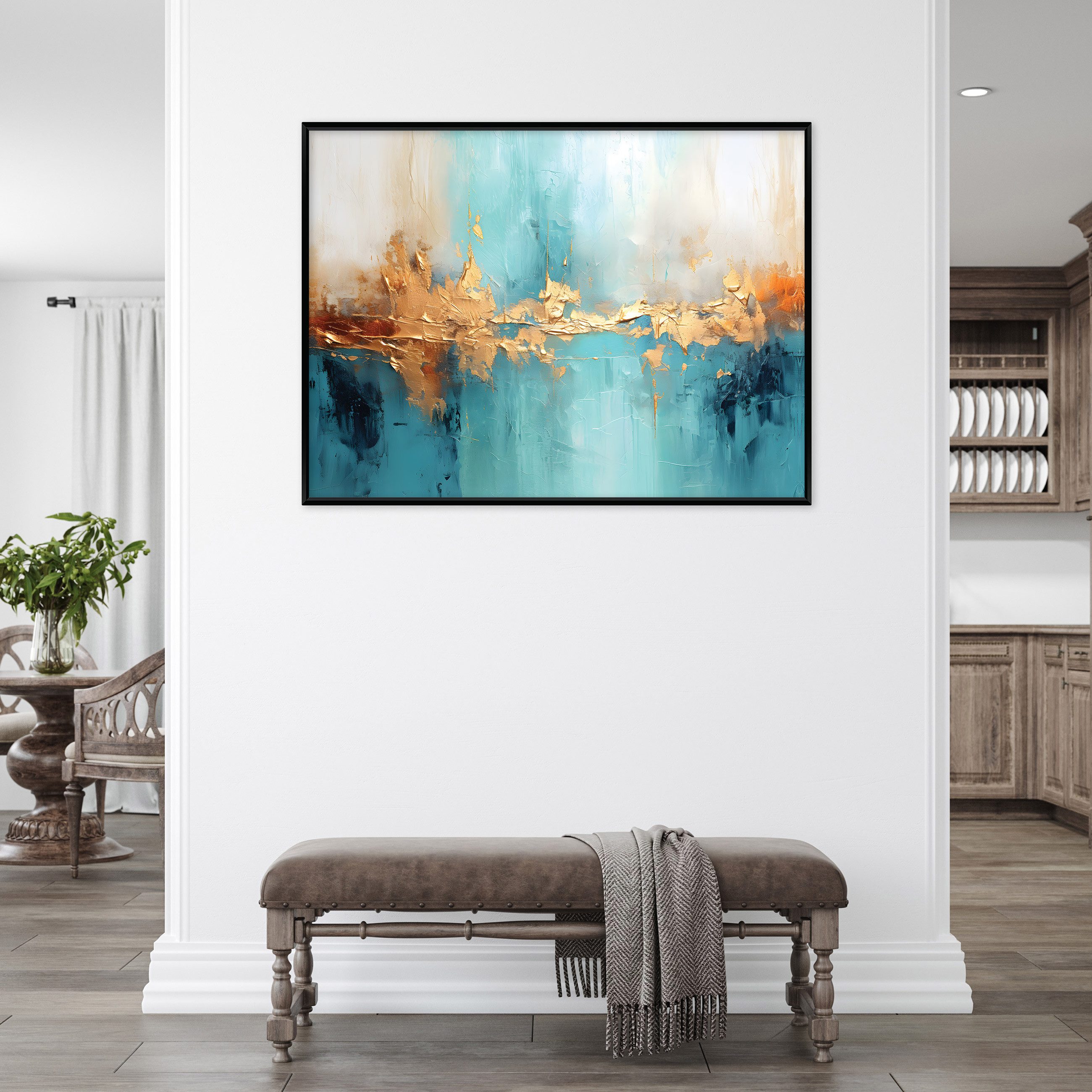 Wallarena Leinwandbild Abstrakt gold blau Kunst günstig online kaufen
