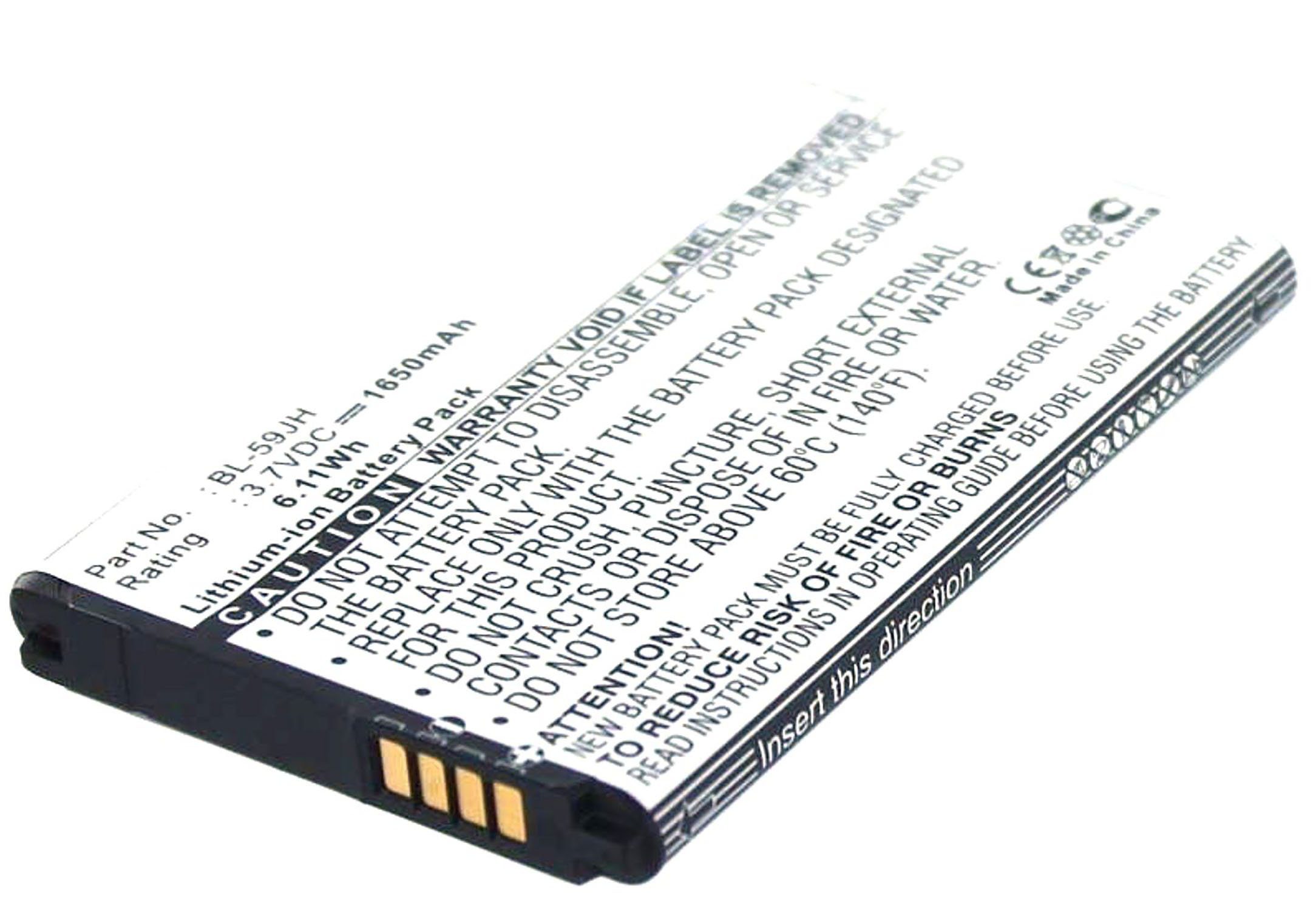 MobiloTec Akku kompatibel mit LG Electronics BL-59JH Akku Akku 1650 mAh (1 St)
