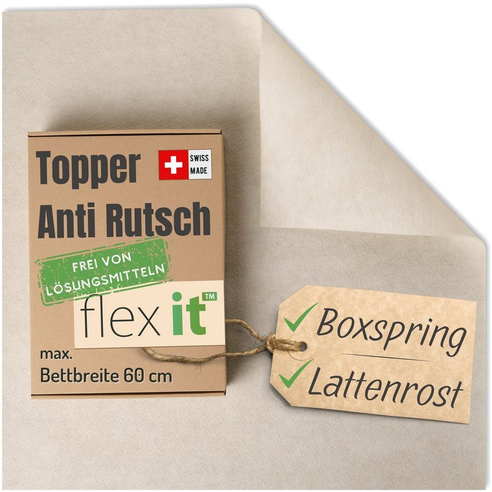 Matratzenschoner Anti Rutsch für Topper, flex it® Antirutschmatte