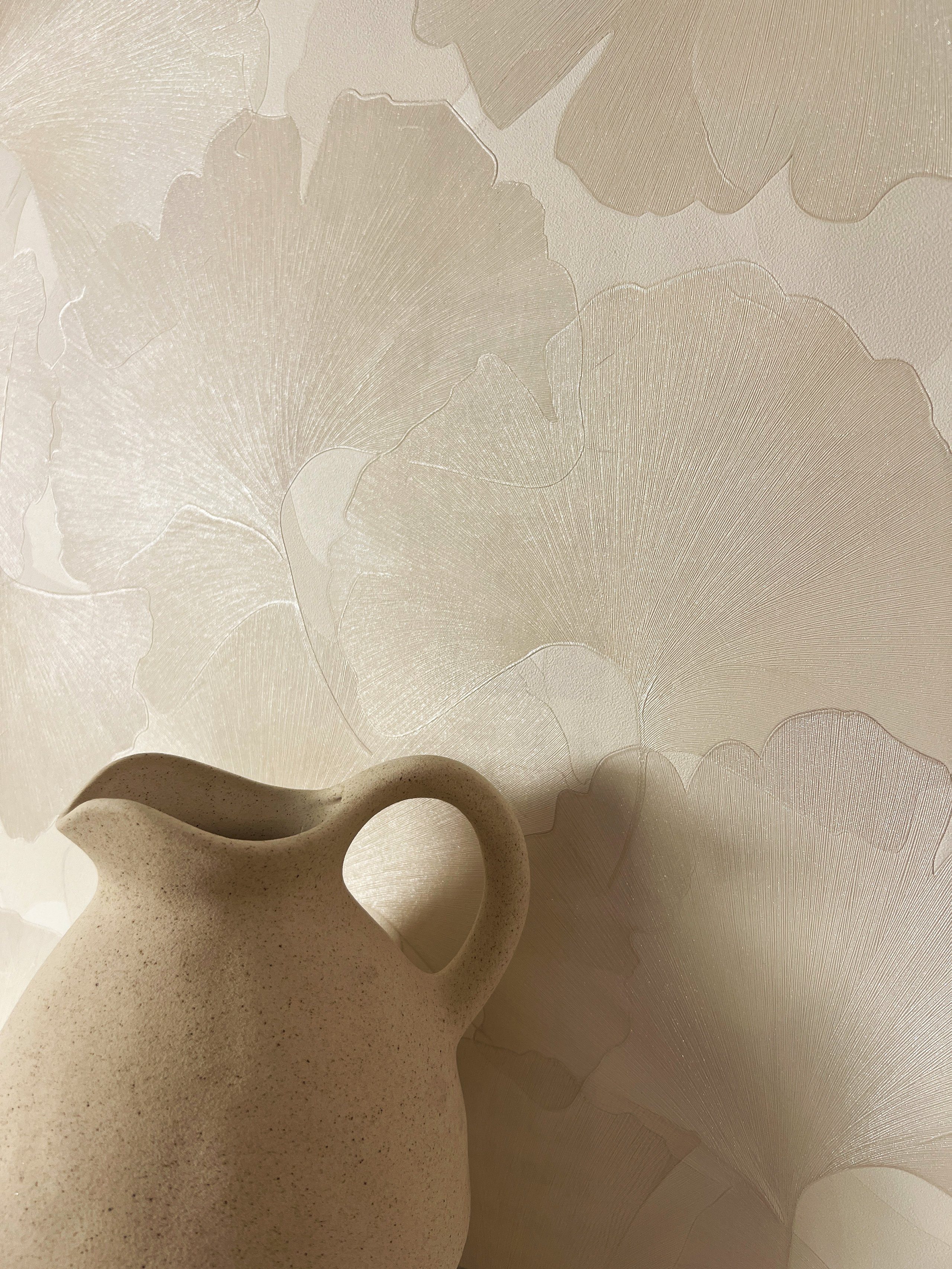 Newroom Vliestapete Druina Creme Tapete Mustertapete Blumen, Blätter, Leich günstig online kaufen