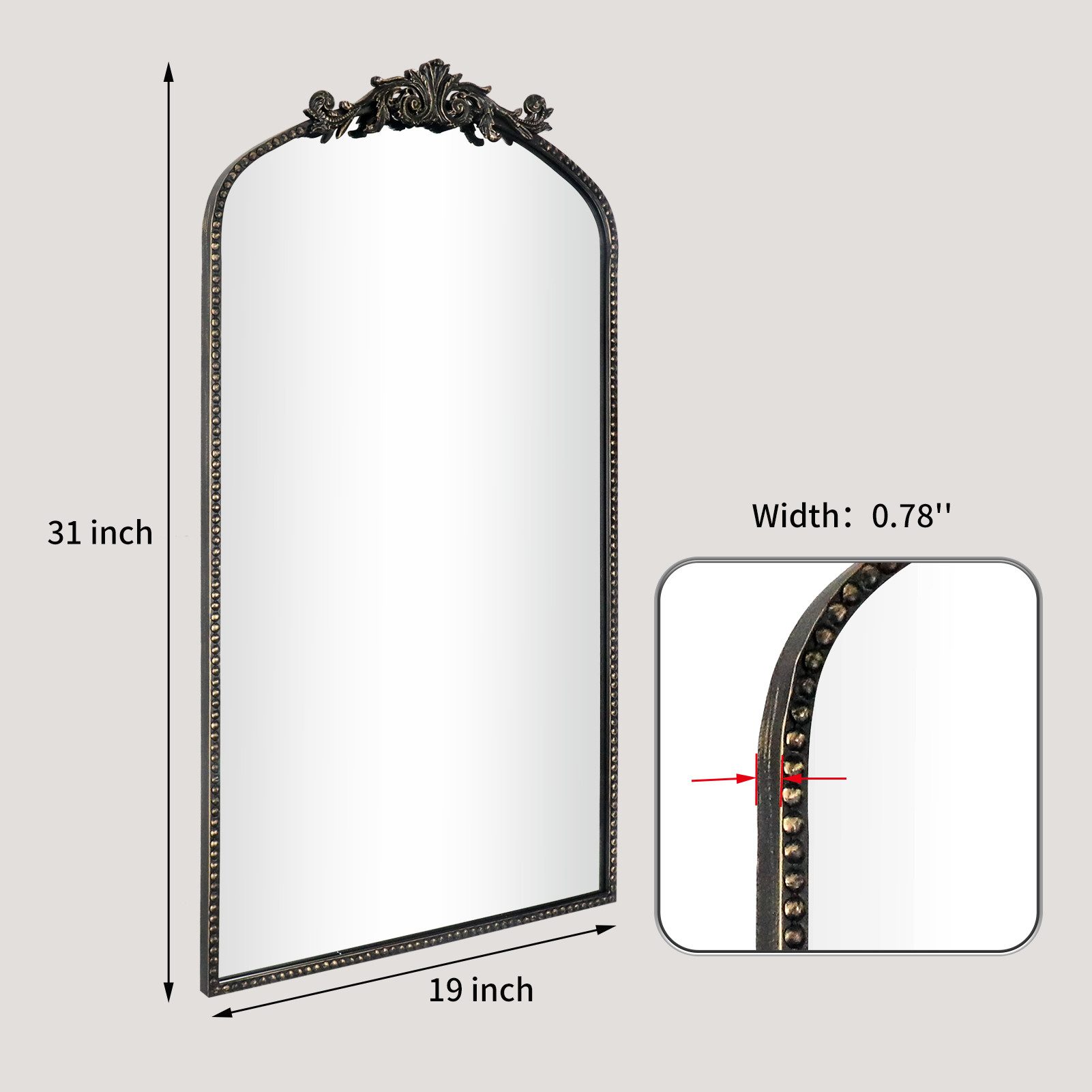 G-LEAF Spiegel Wandspiegel/Ganzkörperspiegel im Barockstil, mit Perlenverzi günstig online kaufen