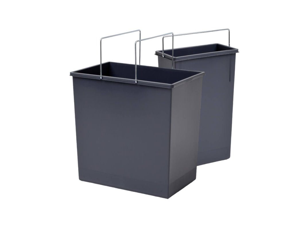Hailo Mülleimer Hailo Inneneimer Paar für 3666111 dunkelgrau 7 + 24 Liter mit Henkel
