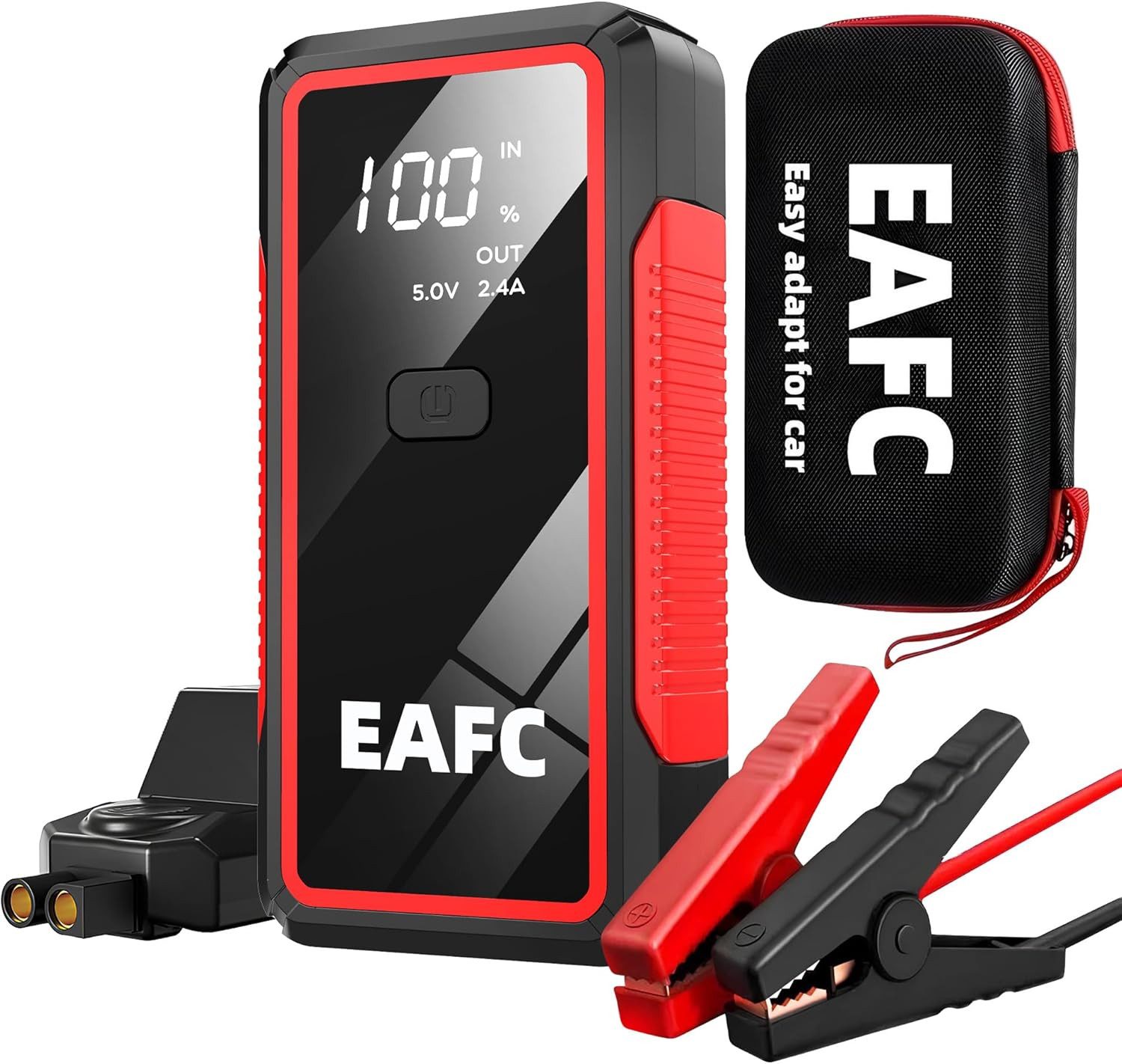 Athlix Starthilfe Powerbank 12V Auto Batterie Booster - Tragbarer Starter PKW Starthilfegerät 10000 mAh (12 V), 2000 A Spitzenstrom, 8-facher Sicherheitsschutz, 3-in-1 LED-Notlicht
