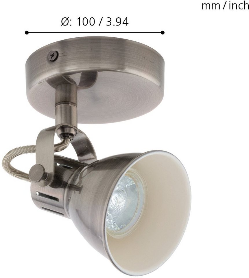 EGLO LED Wandleuchte SERAS, LED wechselbar, Warmweiß, Durchmesser: ca. 10 cm