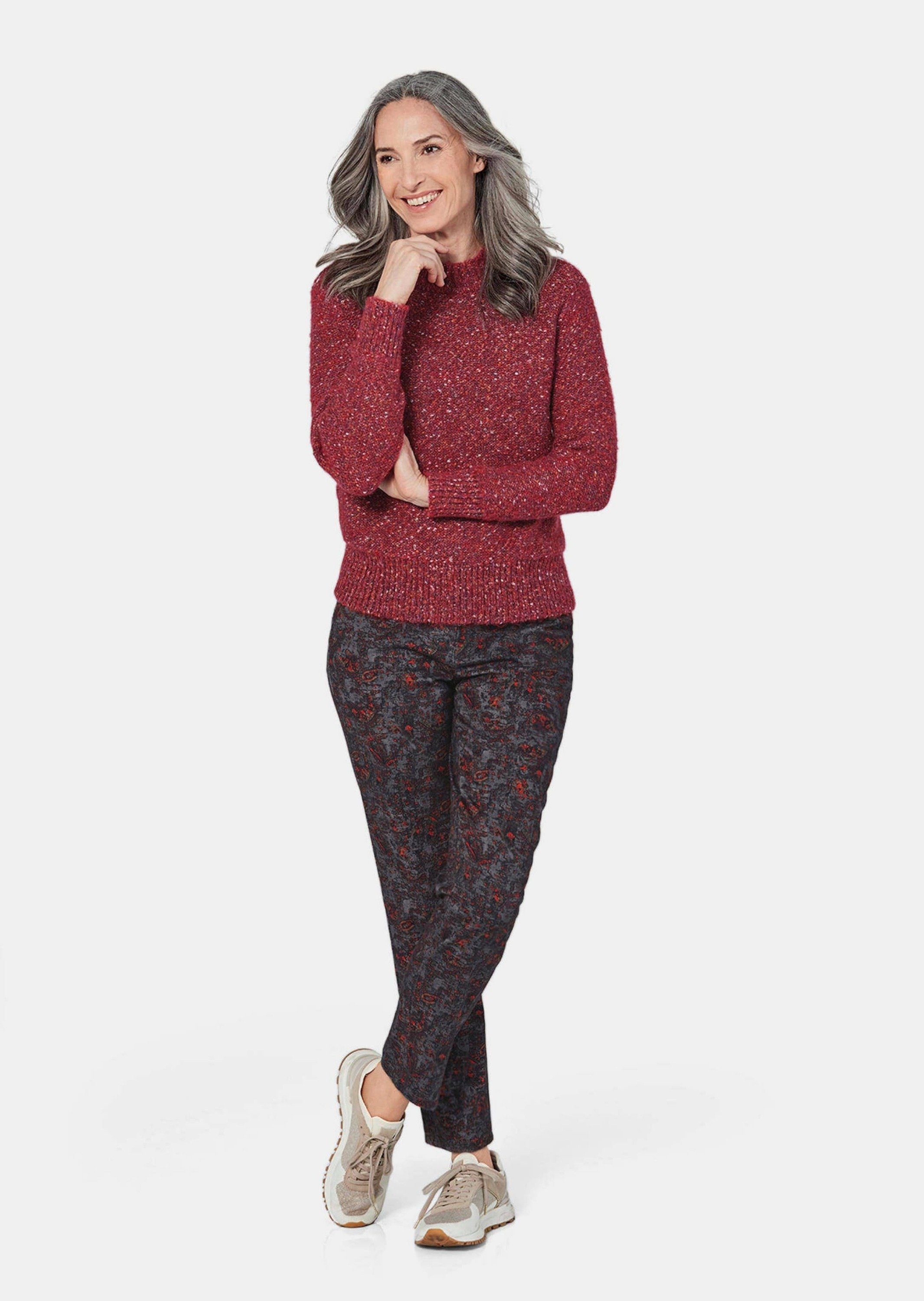 GOLDNER Strickpullover Flauschiger Bouclé-Pullover, Stehkragen Melierter günstig online kaufen