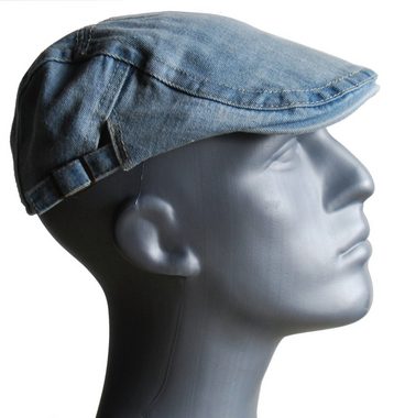 Cool4 Flat Cap Schiebermütze DENIM Jeans Verstellbar
