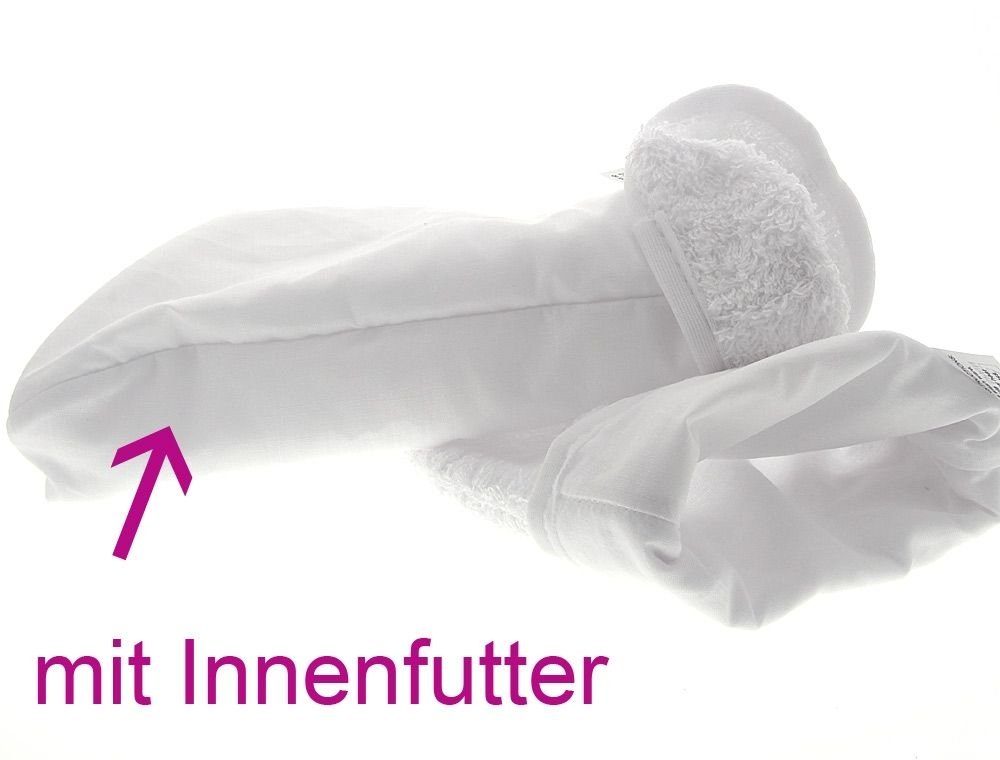 Kosmetikhandschuhe, Kosmetex Handschuhe, Wärmehandschuhe, Paar Nagel Kosmetex Frottee-Handschuhe, weiß, 1 Paraffin
