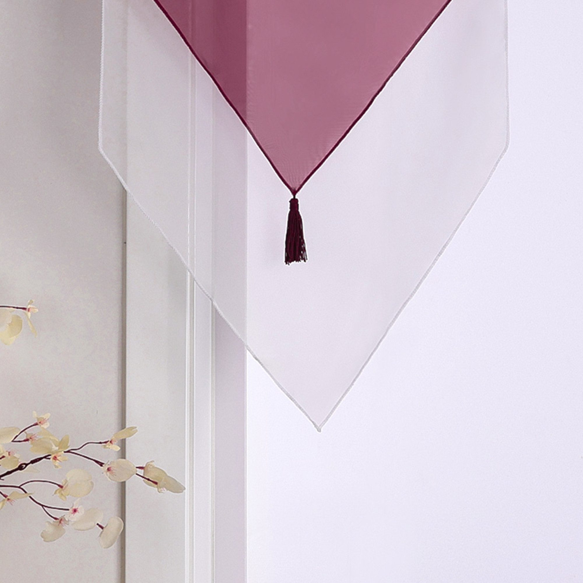 Delien Scheibengardine Lydia (2 St), Schlaufen, mit Quaste Panneaux