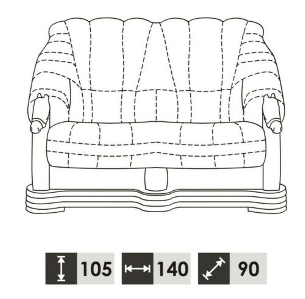 Sofa Klassische Sitz Holz, Sofa Europe Leder in Polster Sofagarnitur Made JVmoebel Couch