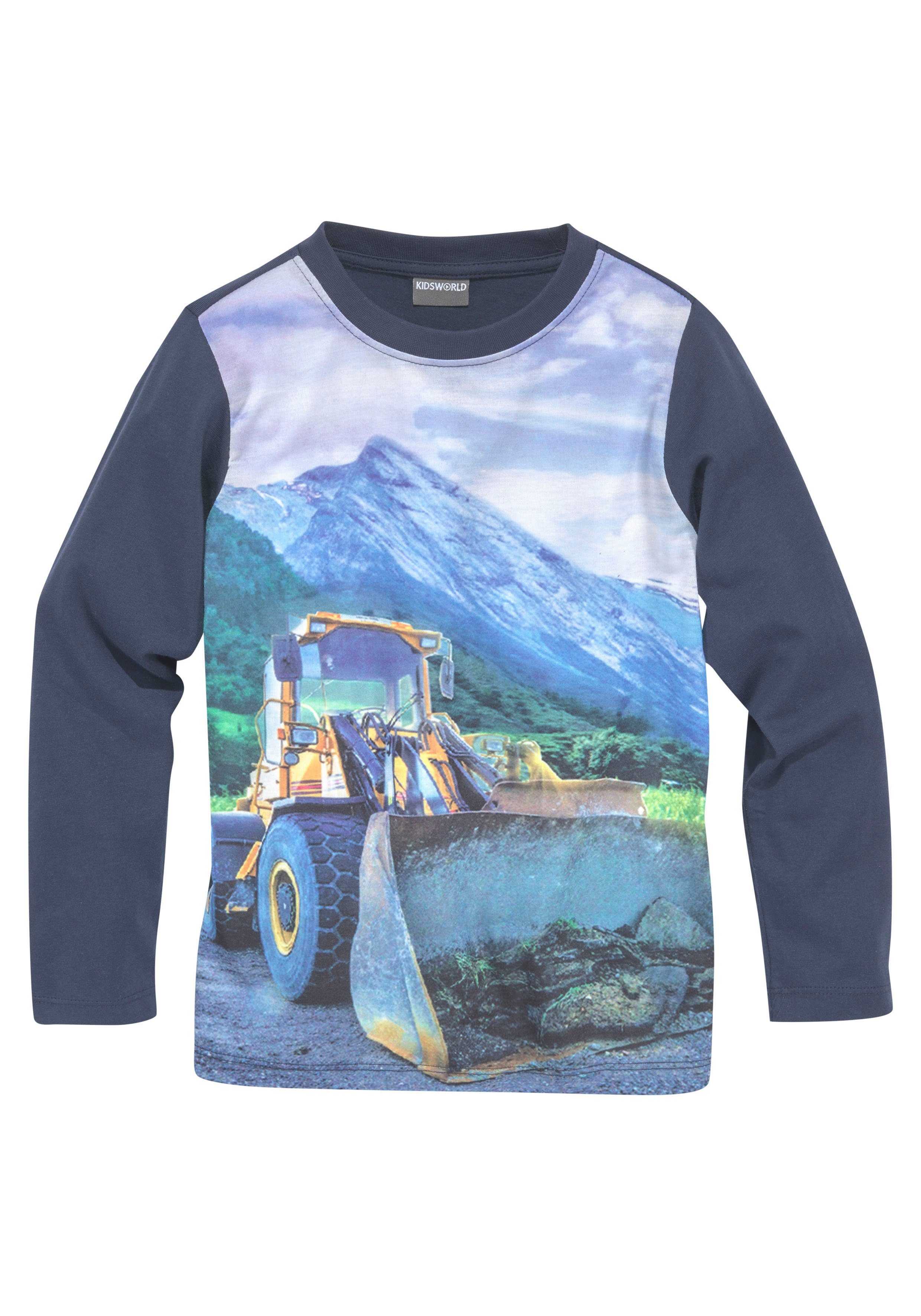 Langarmshirt Fotodruck BAGGER KIDSWORLD