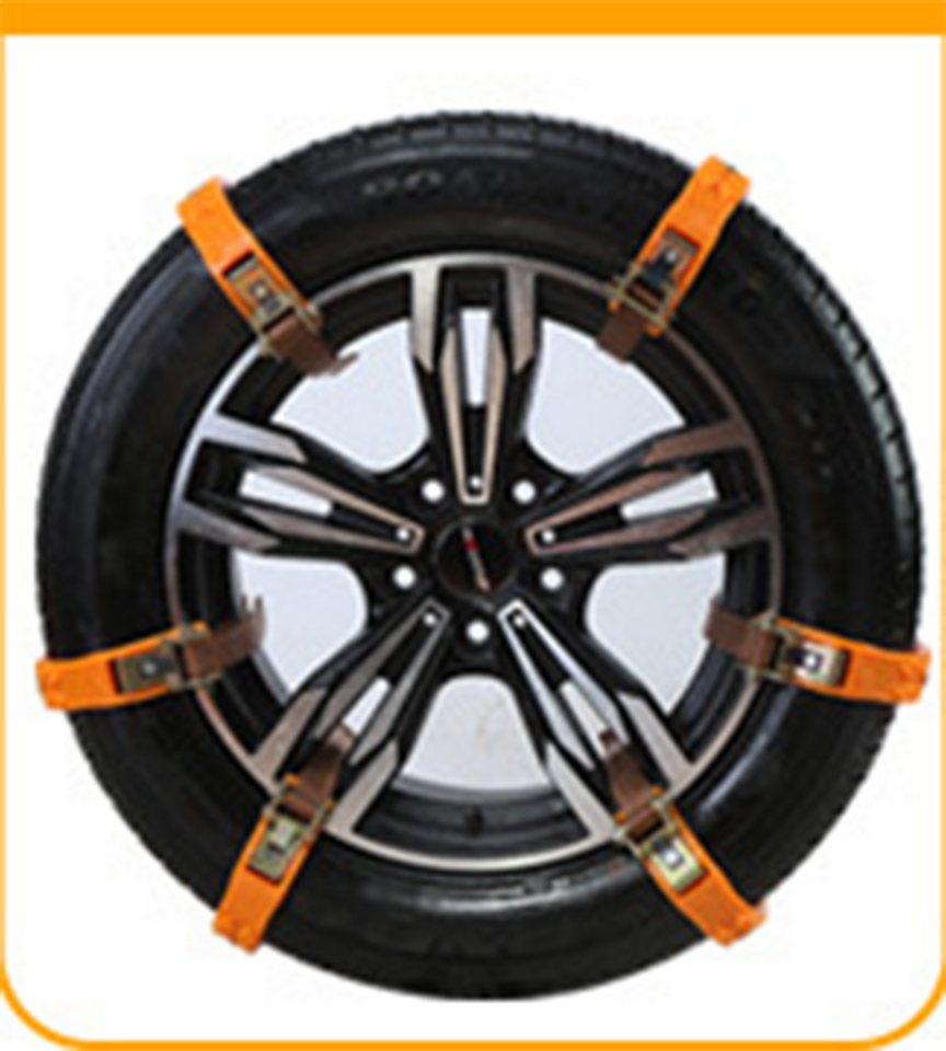 TWSOUL Schneeketten Anti-Rutsch-Kette für Autoreifen, (6-tlg), Geeignet für  Reifengrößen 165-265,Verschleißfestes TPU-Material