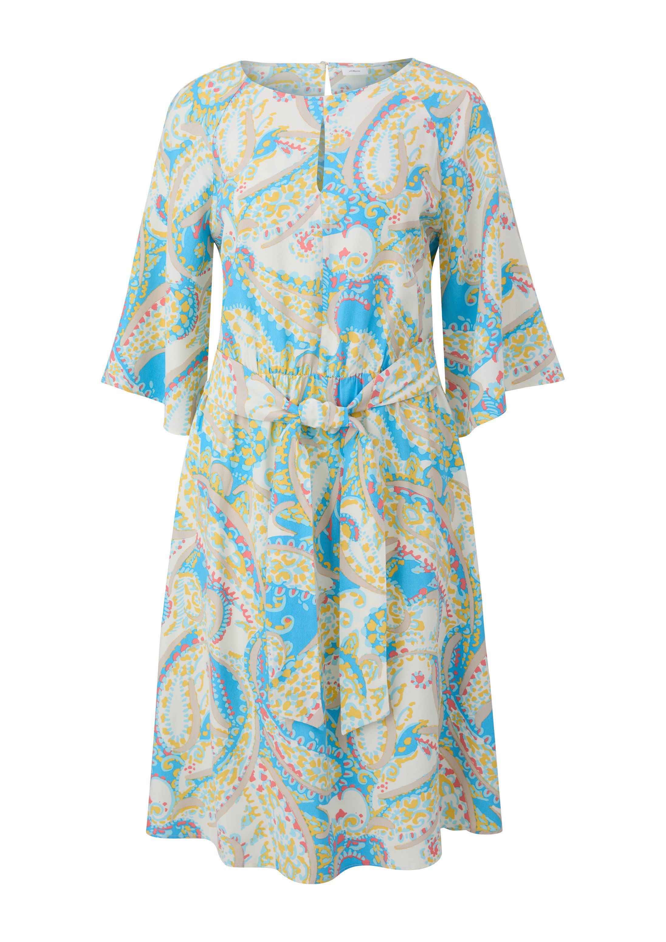 s.Oliver Minikleid Kleid Viskose-Kleid mit Fledermausärmeln