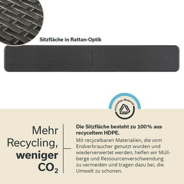 Skandika Gartenbank Klappbank Masi (schwarz) 2er-Set, recyceltes HDPE-Material, klappbar, wetterfest, 180 cm
