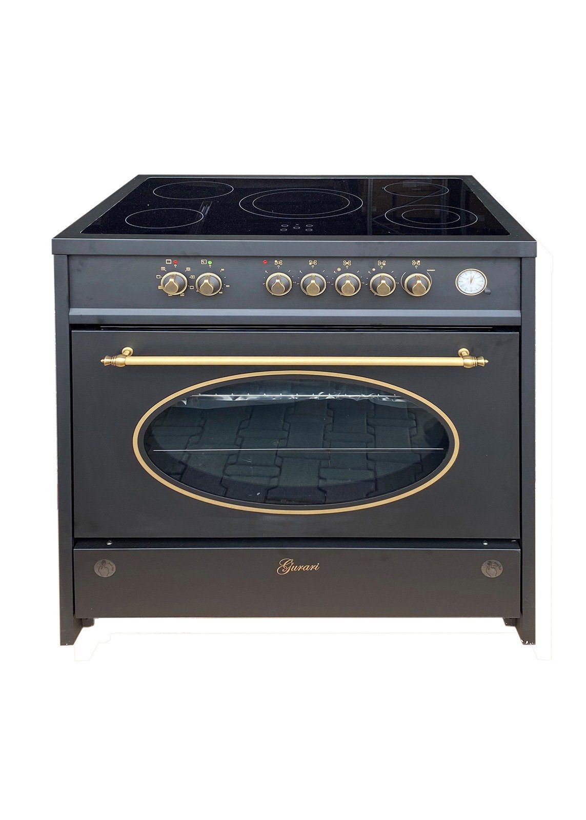 GURARI Elektro-Standherd GCH E 912 BL r..., mit 1-fach-Teleskopauszug, Retro Elektro Standherd 90 cm/ Retro Range Coocker / 121L