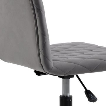 Flieks Drehstuhl Komfort, Samt Bürostuhl Schreibtischstuhl, verstellbare Höhe, grau