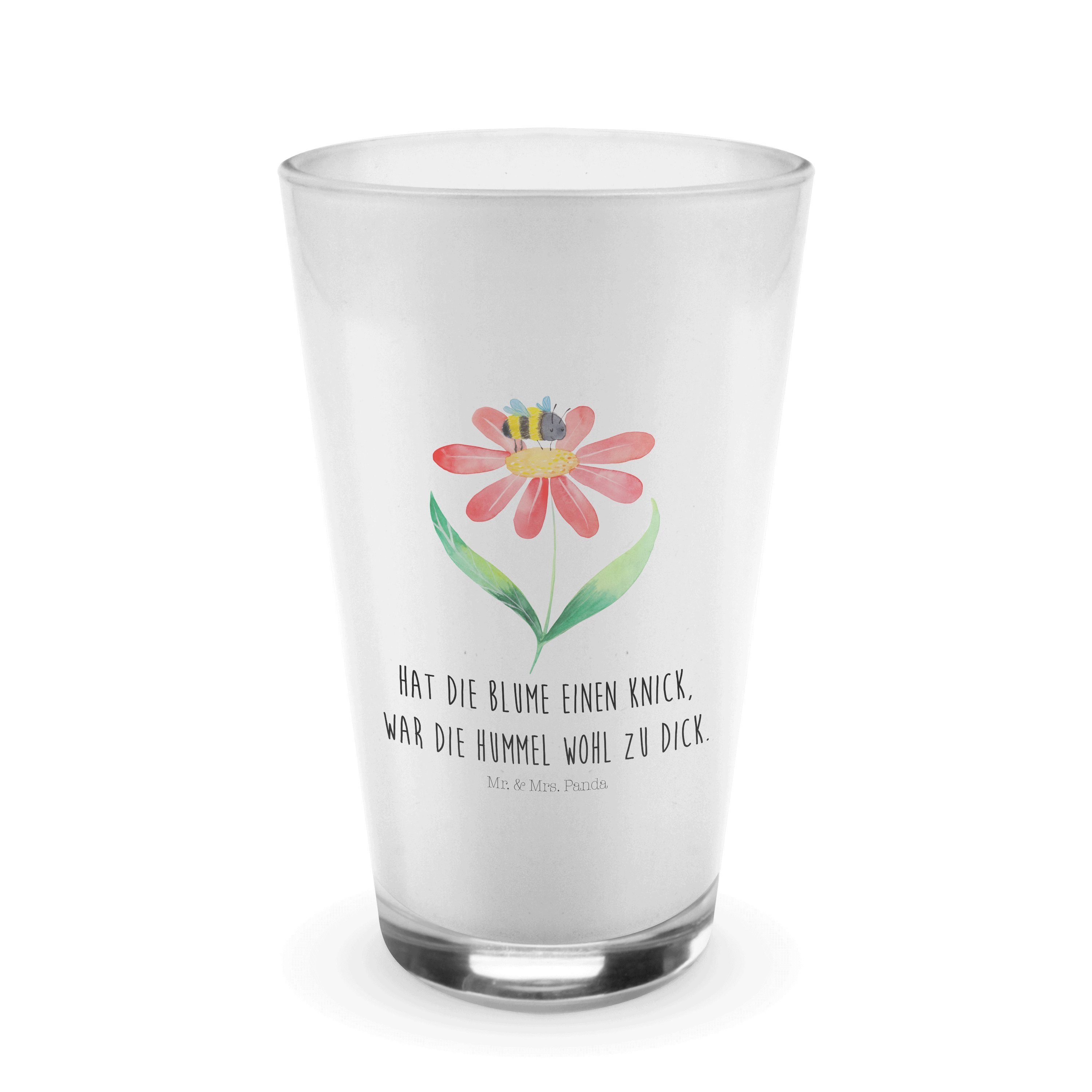 Glas Hummel Blume - Transparent - Geschenk, Biene, Gute Laune, Cappuccino