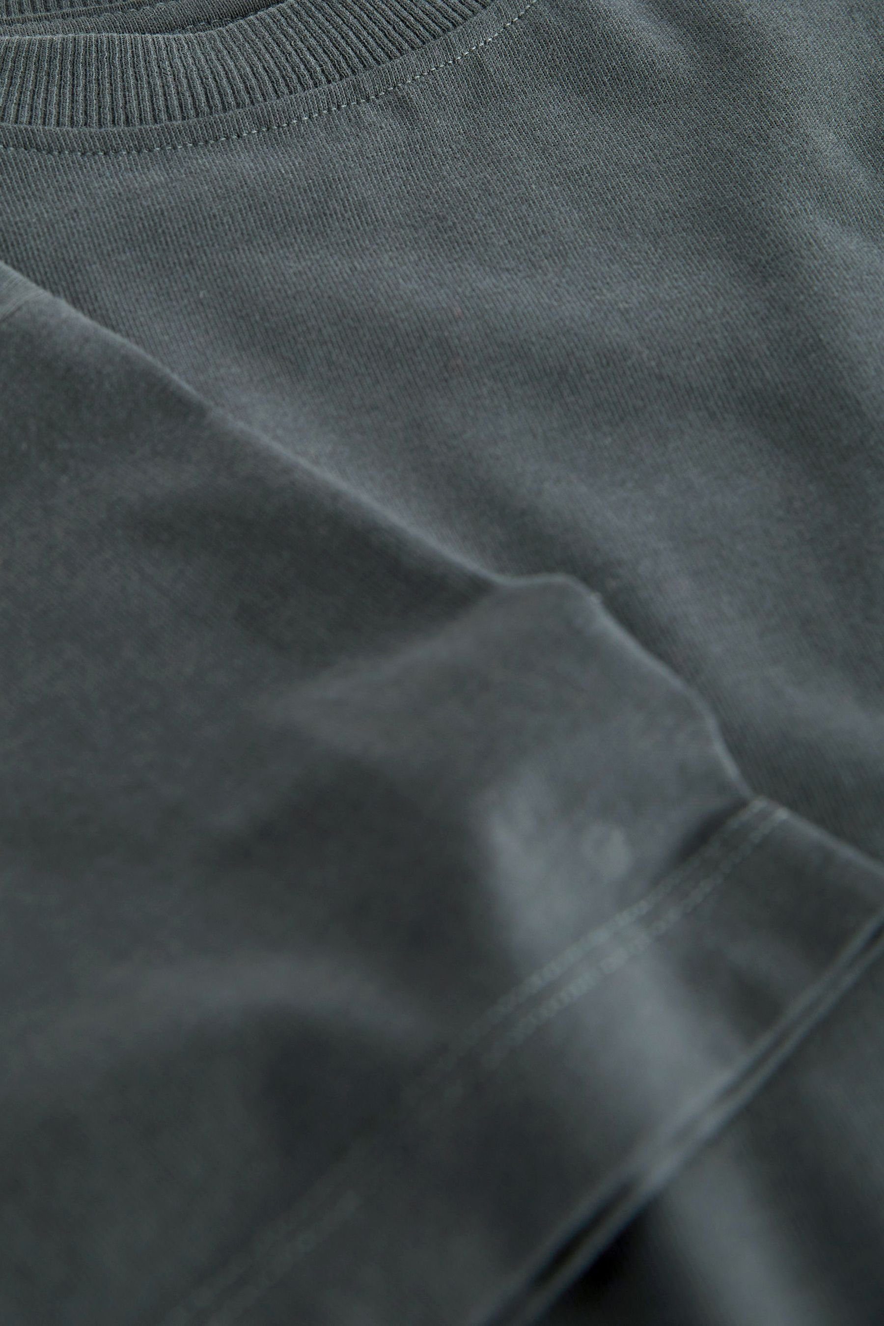 Next T-Shirt Charcoal Grey Kurzärmeliges Fit Relaxed (1-tlg) T-Shirt