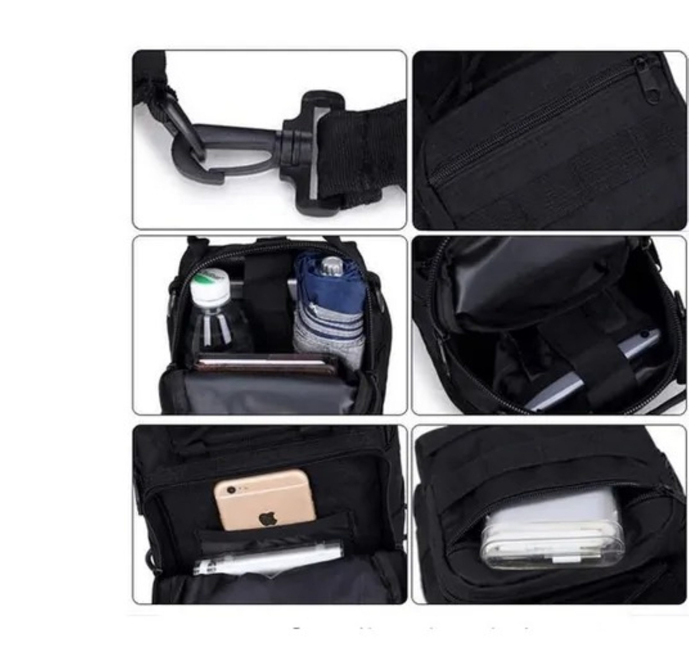 Foxter Umhängetasche Umhängetasche Militär Ein-Schulter Rucksack Tasche XXL MOLLE FOXTER (Militärischer Rucksack mit verstellbarem Schultergurt für Outdoor, Militär Sling Bag Ein-Schulter Rucksack mit MOLLE System aus 600D), Robuste XXL Taktische Tasche wasserabweisend 18L mit Klettfläche