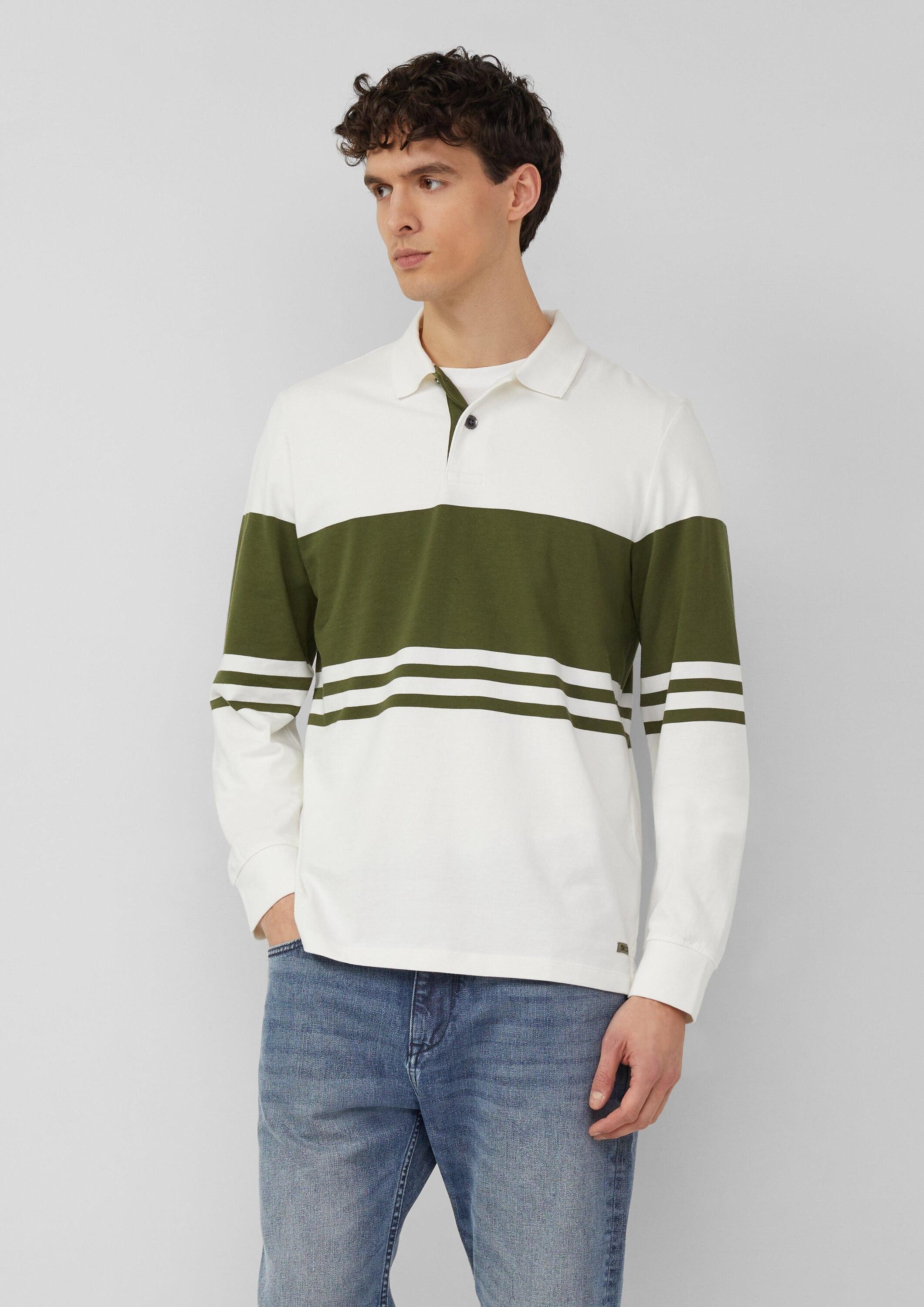 s.Oliver Sweatshirt Sweatshirt Baumwoll-Sweatshirt mit Polokragen und Knopfleiste