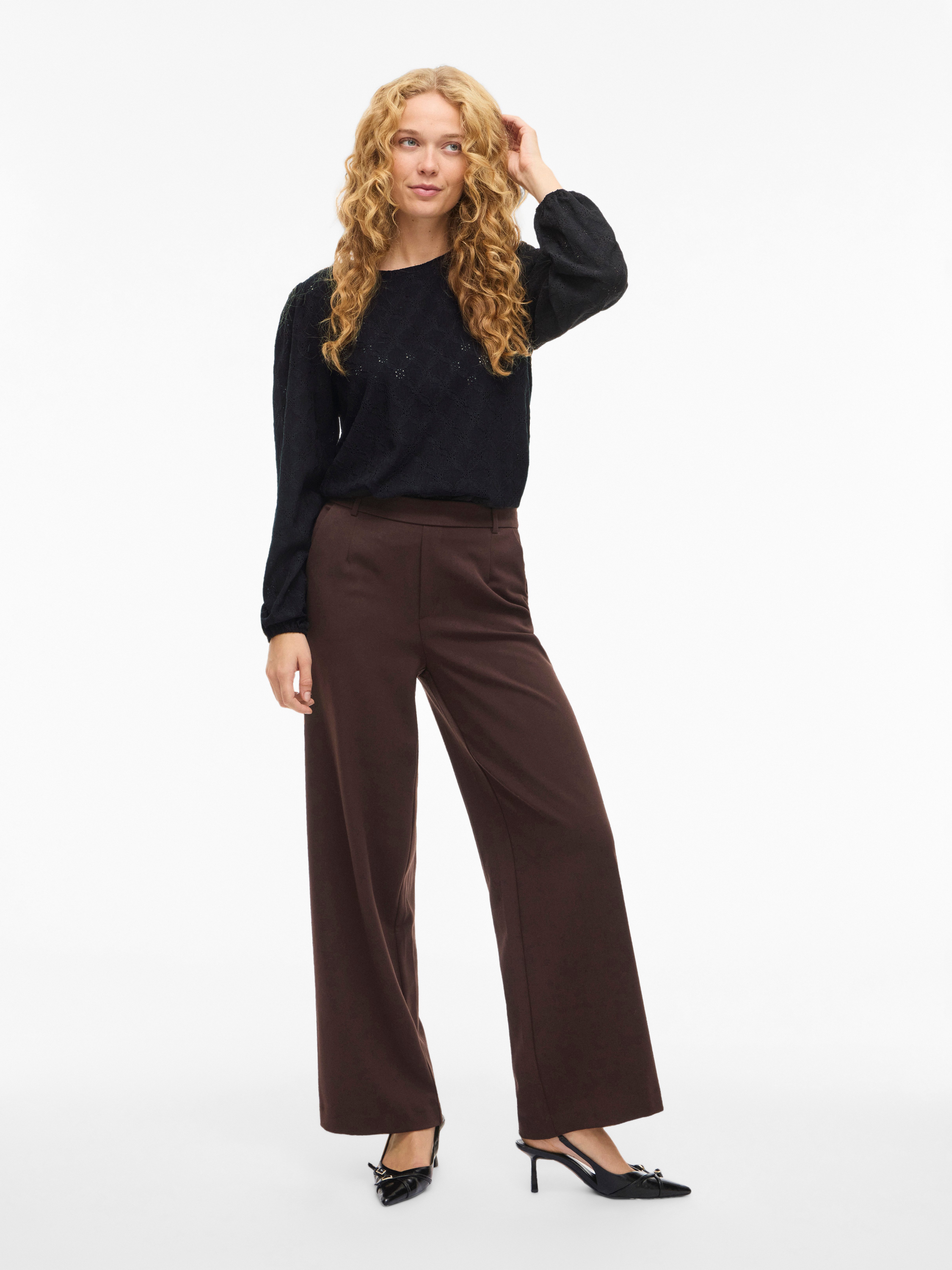 Vila Langarmshirt VIASTA O-NECK L/S TOP - NOOS